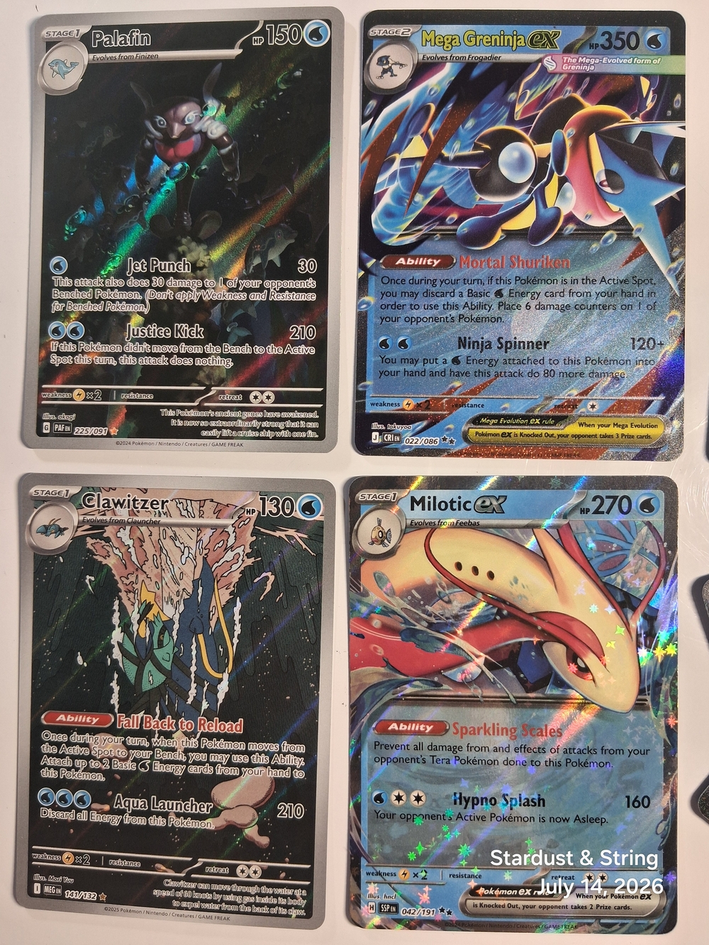 Pokemon Card Lot 12pc Mega Greninja Ex Mega Starmie Ex Lapras Ex Milotic Ex NM - Picture 2 of 6
